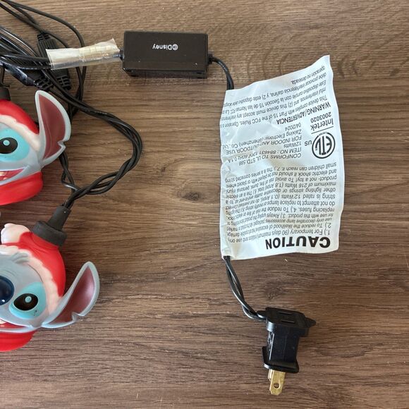 Disney Christmas Santa Stitch Blinking Holiday LED String Lights 8.5ft Long, 8pc - Picture 5 of 8